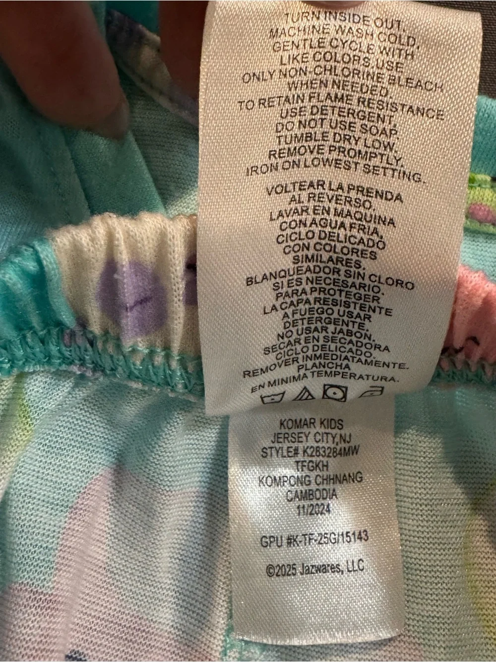 Squishmallows Aqua Short Pajama Set with Pastel Character Prints Sz 6/6x